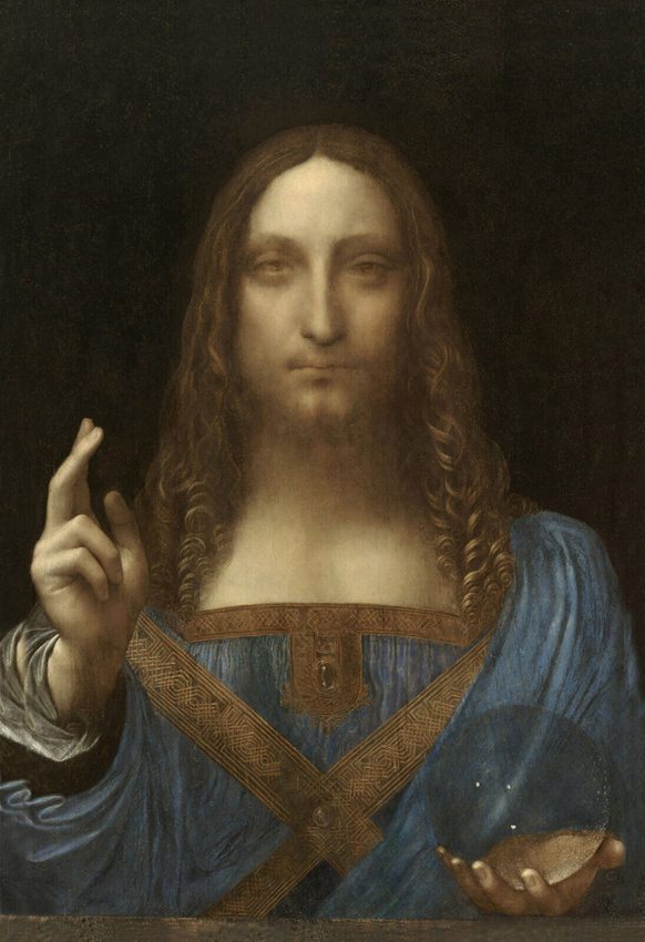 Salvator Mundi holy canvas transfer Da Vinci inspirational framed art print