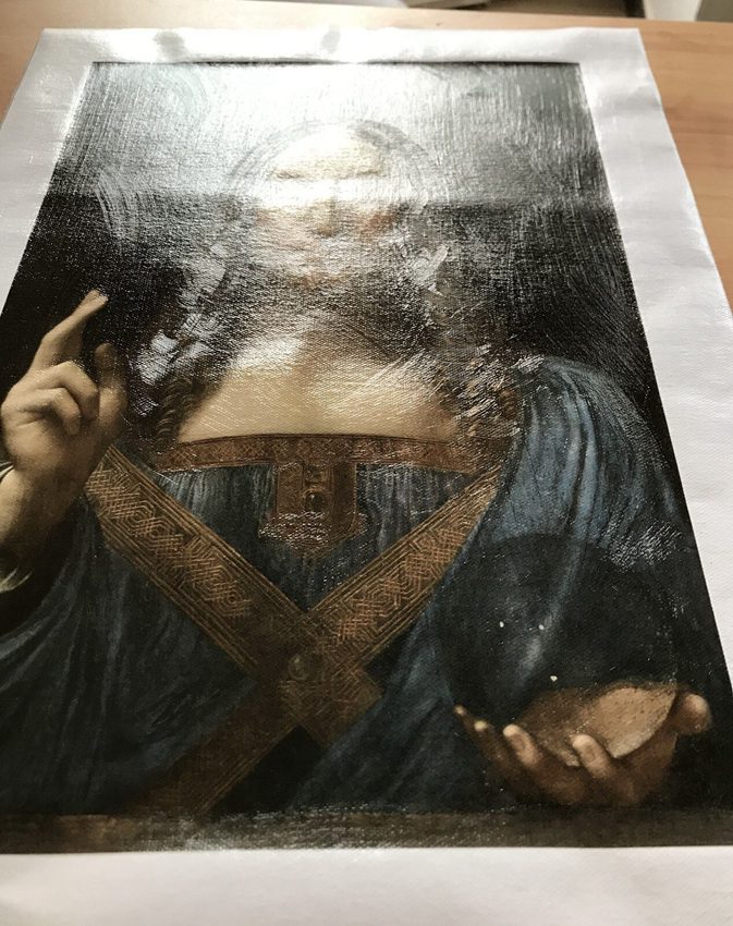 Salvator Mundi holy canvas transfer Da Vinci inspirational framed art print