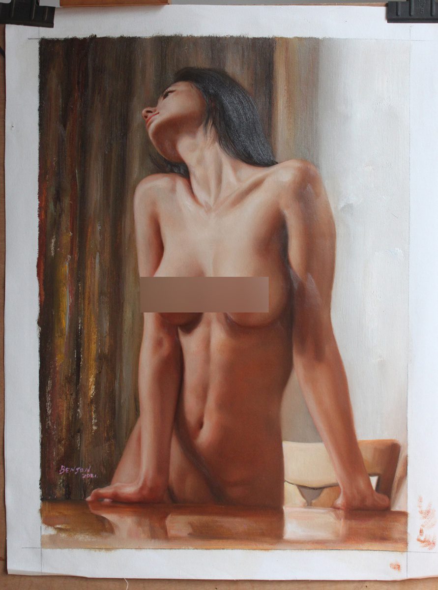High-quality female nude oil canvas