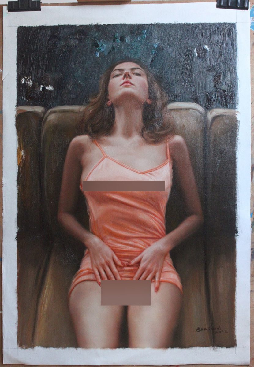 romantic nude canvas art original oil on canvas