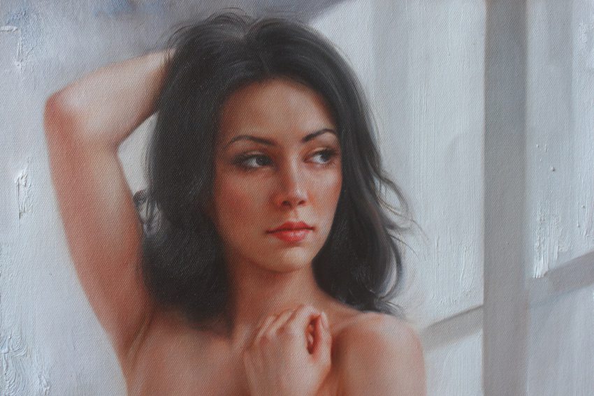 nude wall art beauty girl by the window 51x71cm