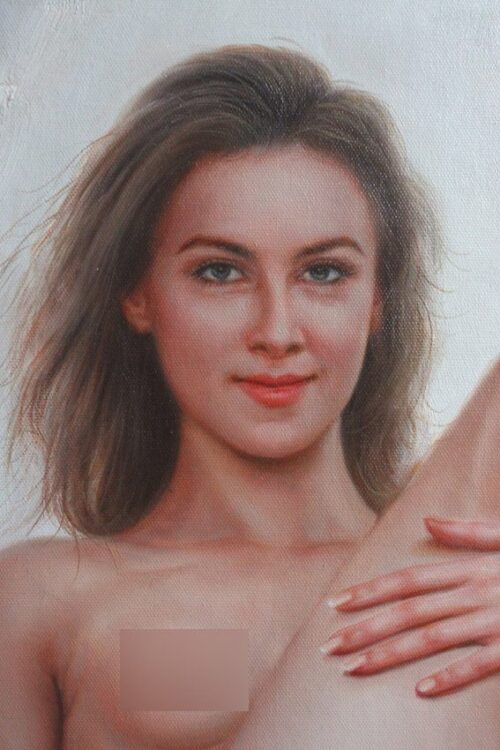 contemporary artwork nude girl oil painting