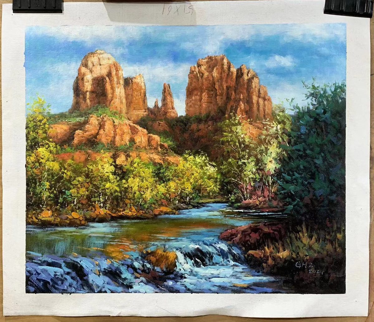 Repro landscape oil painting on canvas handmade