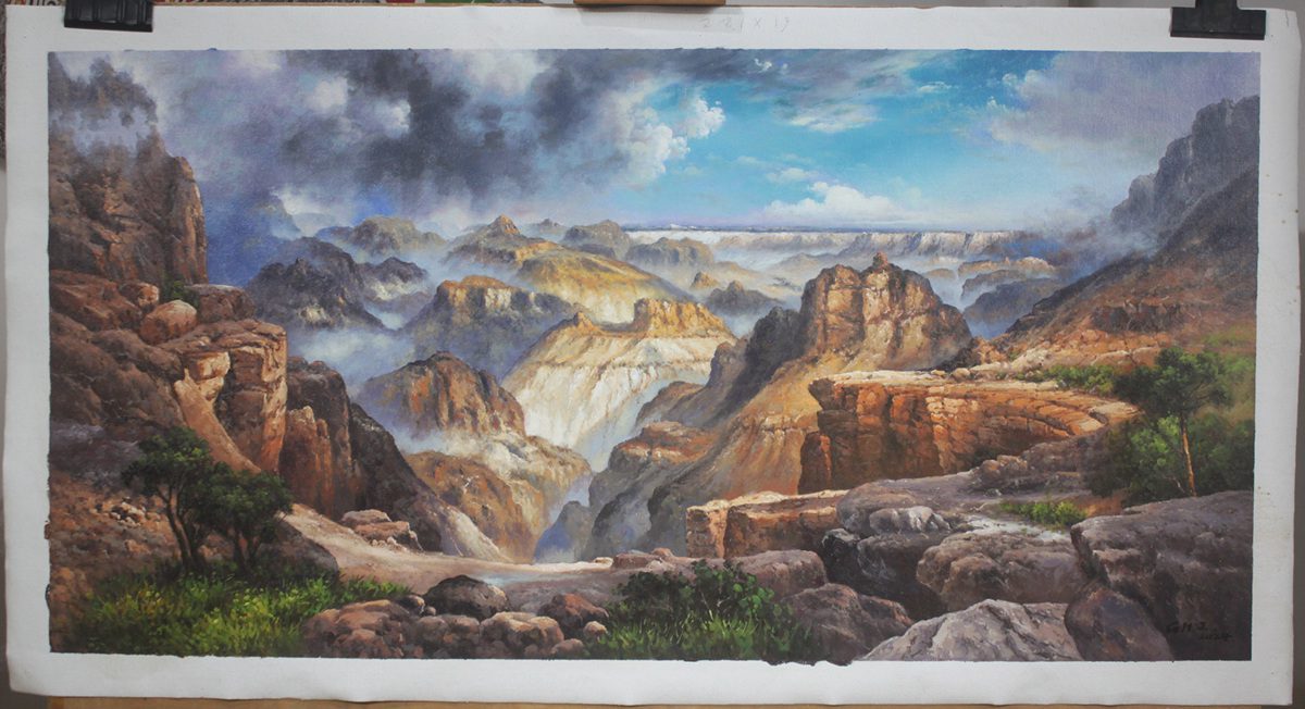 Thomas Moran landscape oil painting on canvas grand canyon 24“x48"