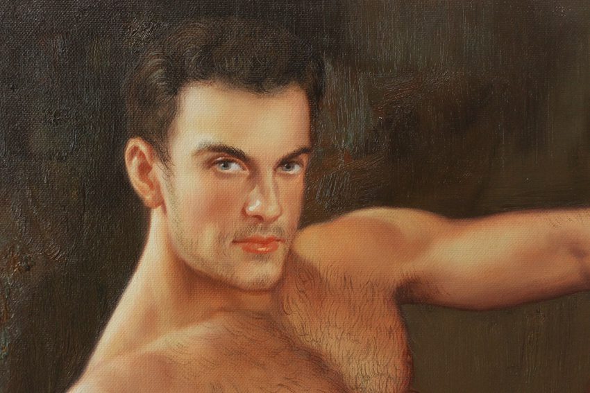 fine art nude male original oil on canvas sitting men