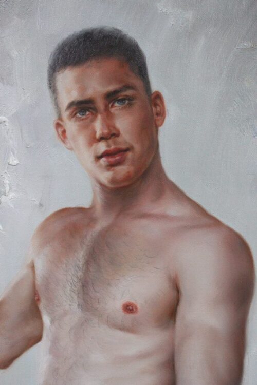dongyeearts male nude art original oil on canvas