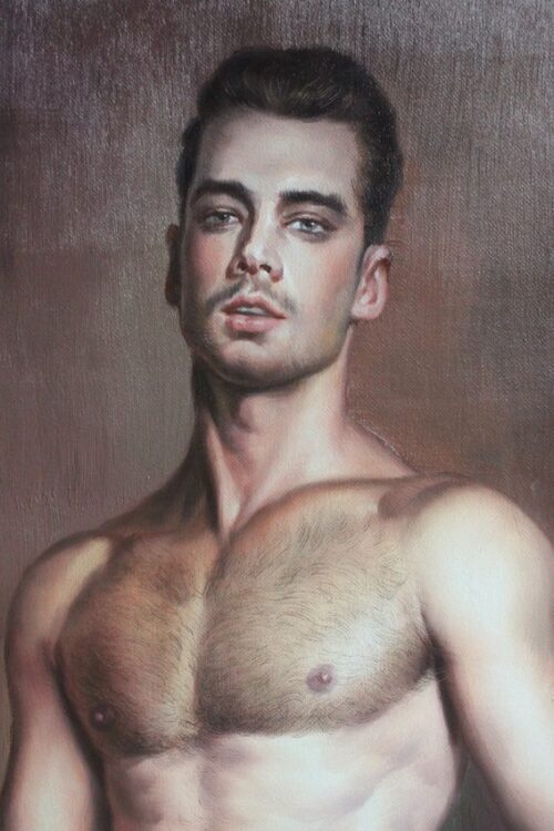handmade male figurative art oil painting