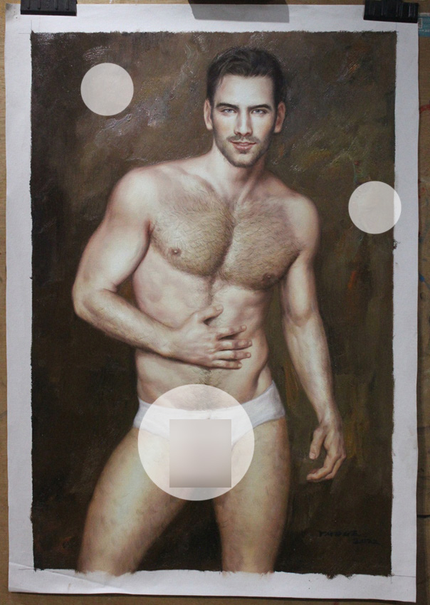 Male nude oil painting handsome men hand-painted 24"x 36" - by | Dongyeearts | Hand-Painted Oil on Canvas & Limited Art Prints male nude oil painting handsome men hand-painted