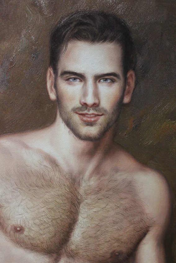 Male nude oil painting handsome men hand-painted 24"x 36" - by | Dongyeearts | Hand-Painted Oil on Canvas & Limited Art Prints male nude oil painting handsome men hand-painted