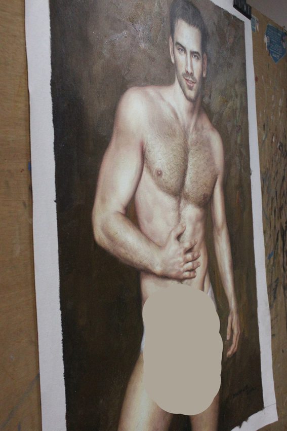 Male nude oil painting handsome men hand-painted 24"x 36" - by | Dongyeearts | Hand-Painted Oil on Canvas & Limited Art Prints male nude oil painting handsome men hand-painted