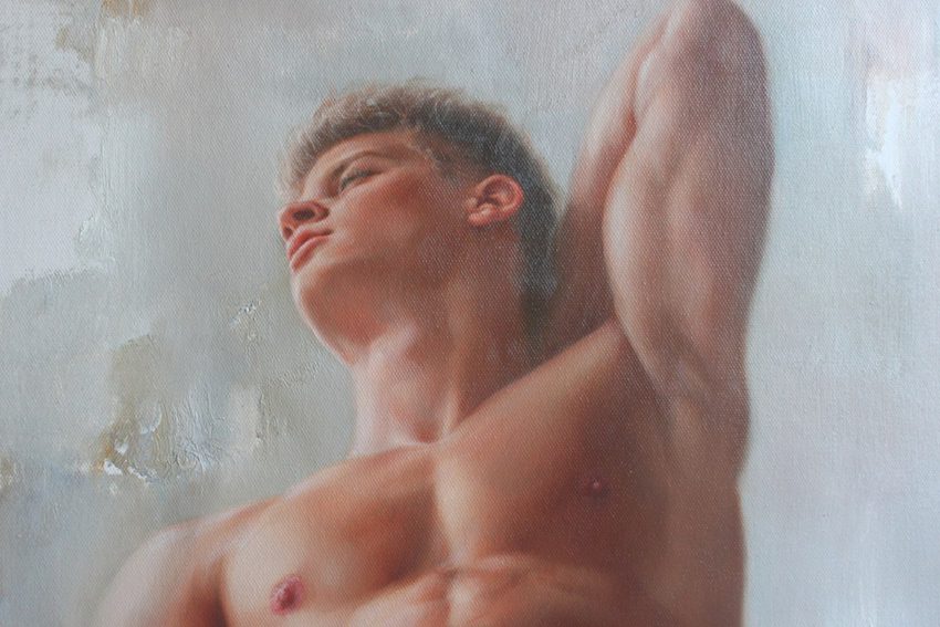 stunning male nude original oil painting young men artwork
