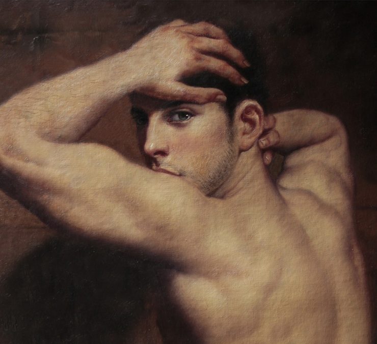 male body art poster male nude back men painting