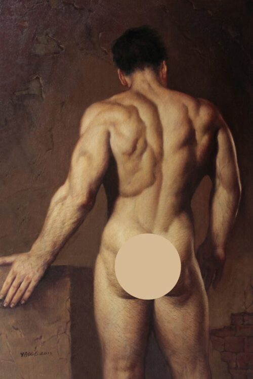 artistic male nude print men ‘s torso back