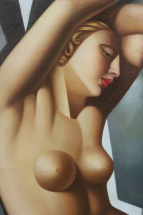 Art Deco nude girl model reproduction oil painting on canvas 24"x36"
