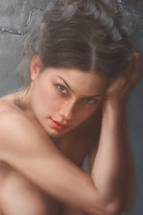 Female nude art Sale Original oil Painting plump lady 24"x36" oil on canvas. part