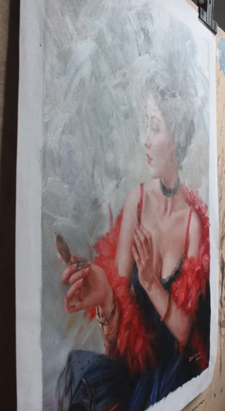 Modern art oil on canvas beauty falso d'autore Konstantin Razumov - by | Dongyeearts | Hand-Painted Oil on Canvas & Limited Art Prints Modern art oil on canvas beauty Falso portrait girl Repro oil painting 51x71cm