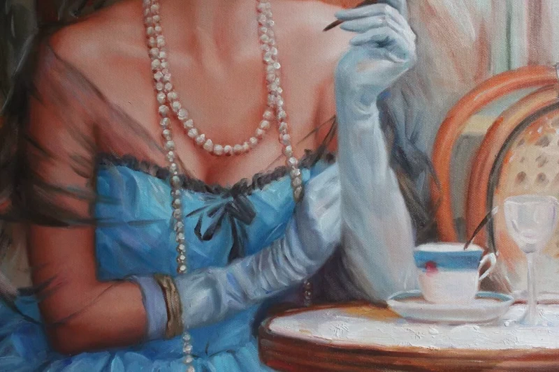 Beauty portrait after Konstantin Razumkov 51x71cm - by | Dongyeearts | Hand-Painted Oil on Canvas & Limited Art Prints Modern art oil on canvas beauty portrait after Konstantin Razumkov Repro oil painting 51x71cm