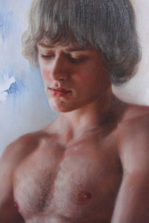contemporary masculine figure oil painting 16"x24" original artwork