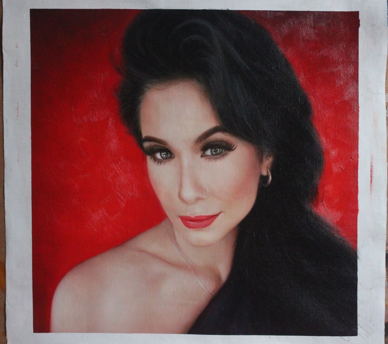 commission oil portrait process painted