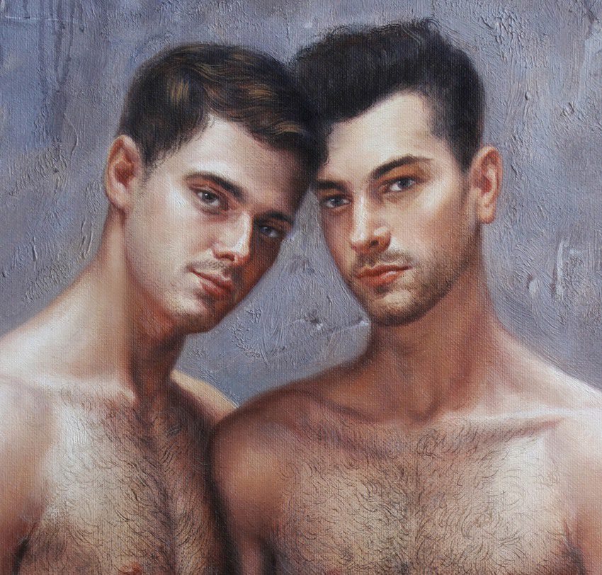 figurative art print gay art giclee canvas print,elegant figurative artwork for collectors, male nude art enthusiasts, and stylish home decor.