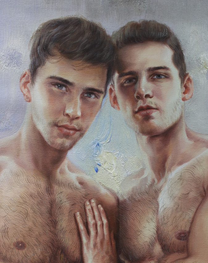 LGBTQ wall art male nudes canvas print art print two man
