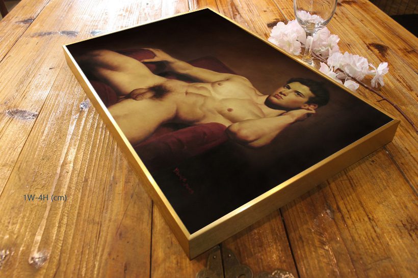 Vintage Portrait David Male Nude Canvas Print DongyeeArts #06 - by | Dongyeearts | Hand-Painted Oil on Canvas & Limited Art Prints vintage male nude canvas transfer from original oil painting gold framed