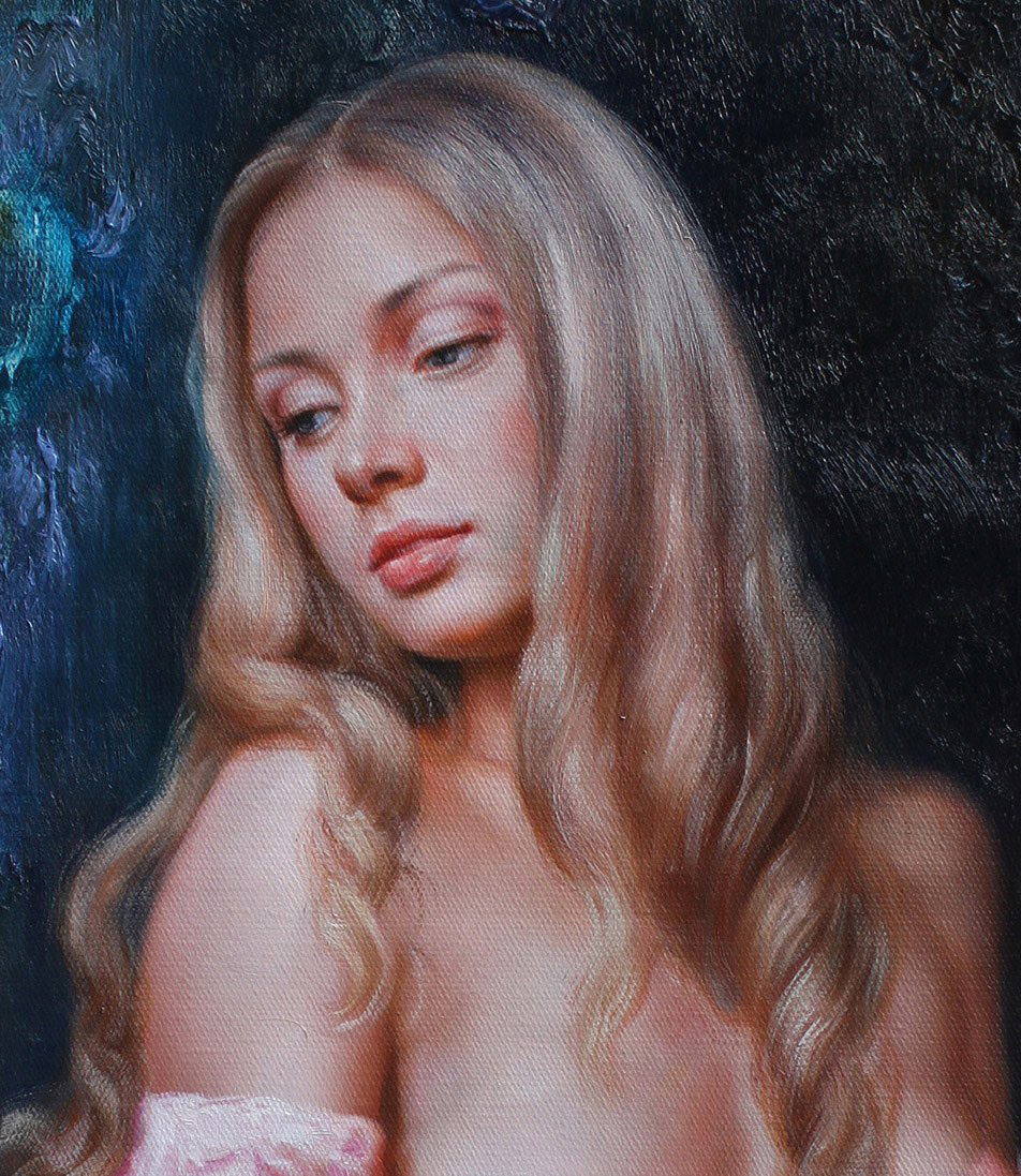 figurative art print Nordic blonde girl beauty