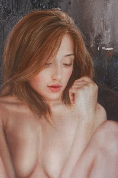 female nude artwork a Nordic lady oil painting
