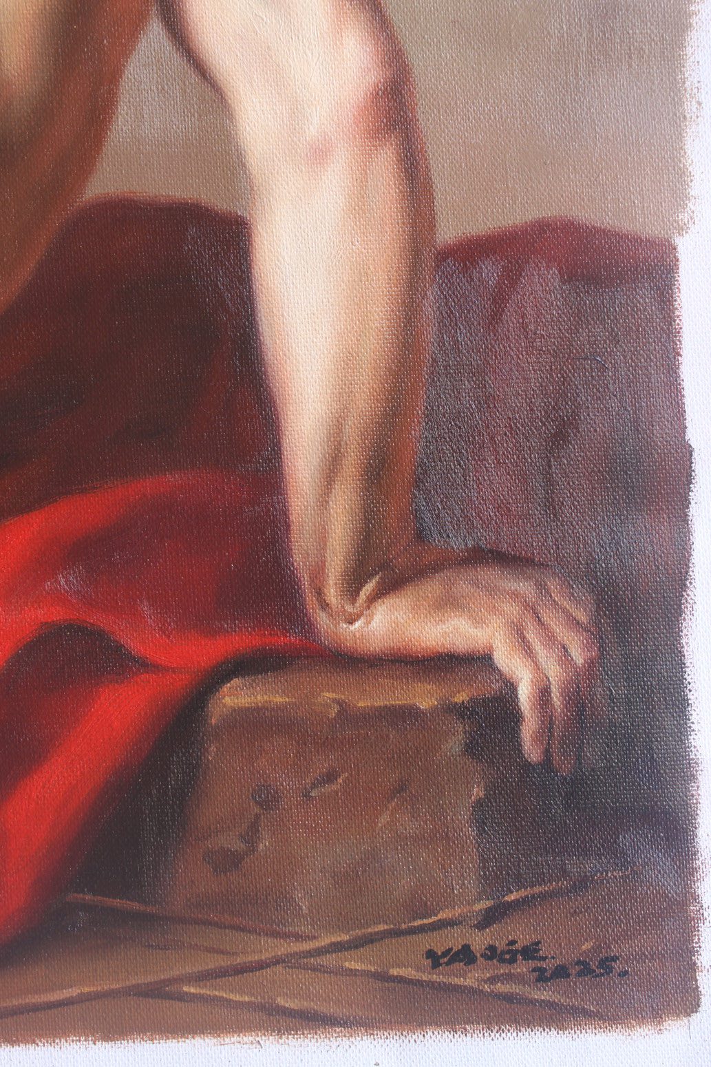 Oil on canvas Jacques Louis David Male Nude known as Patroclus 24″x36″ - by | Dongyeearts | Hand-Painted Oil on Canvas & Limited Art Prints Discover Oil on canvas Jacques Louis David Male Nude known as Patroclus art sale 24″x36″ from Dongyeearts.