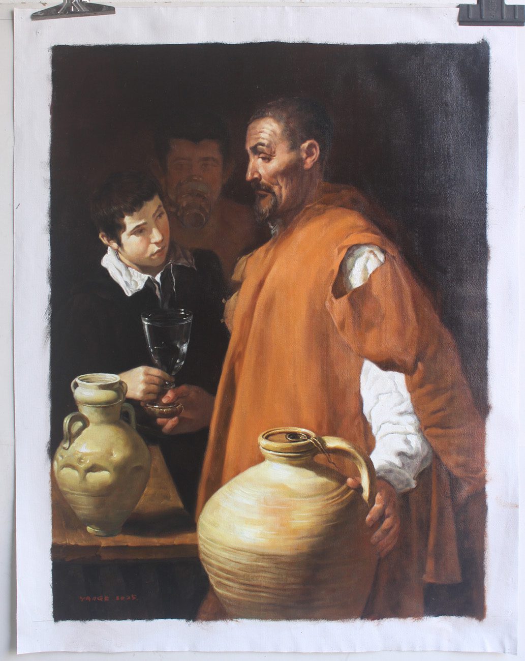 Discover oil painting on canvas The Water Seller By Diego Velasquez art sale 24″x32″ from Dongyeearts.
