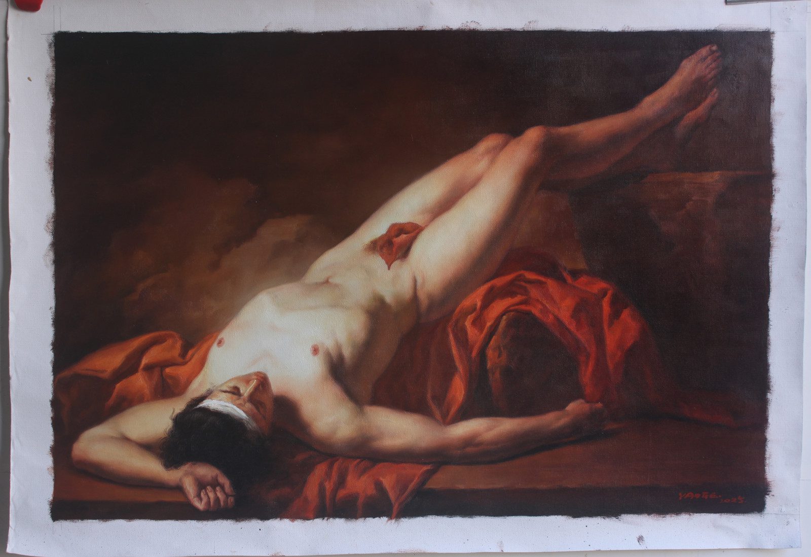 Discover Oil on canvas Jacques Louis David Male Nude known as Hector art sale 24″x36″，from Dongyeearts. 100% hand-painted exactly as described.