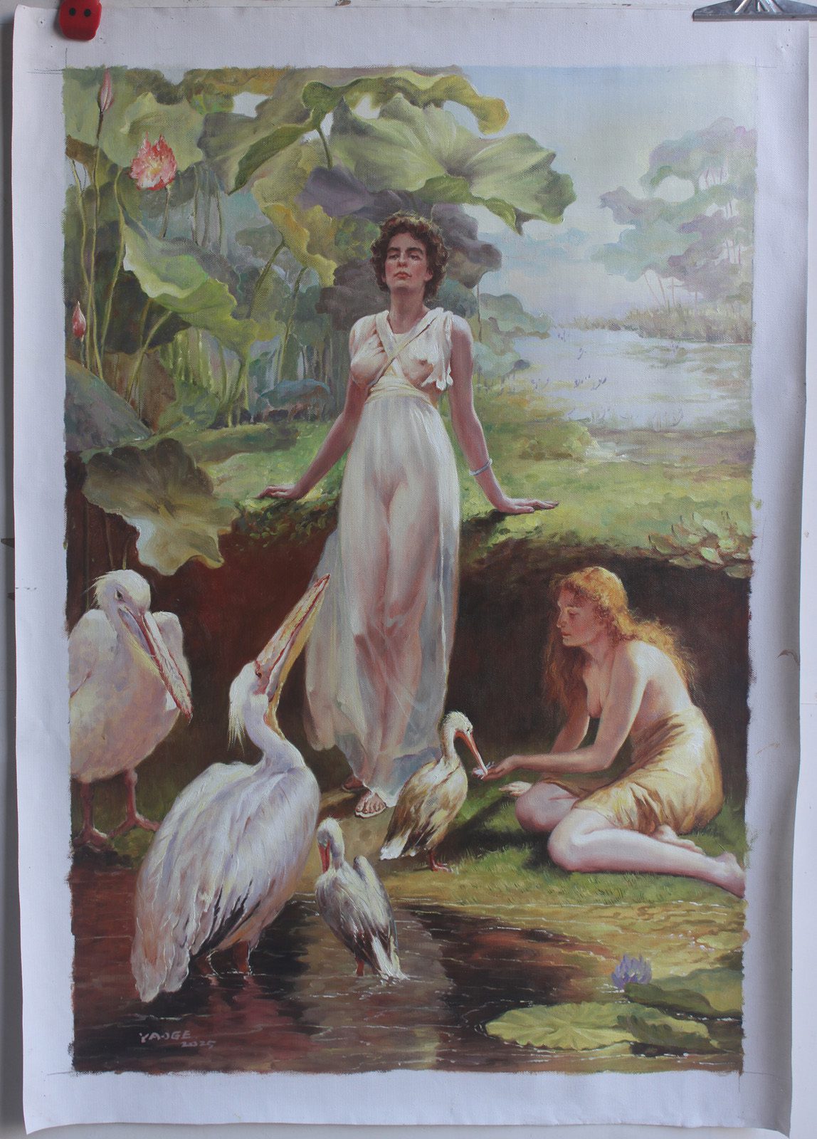 famous painting Arthur Drummond victorian fantasy bathing beauties oil on canvas art sale 24x36″ from Dongyeearts.100% hand-painted oil painting on canvas exactly as described.