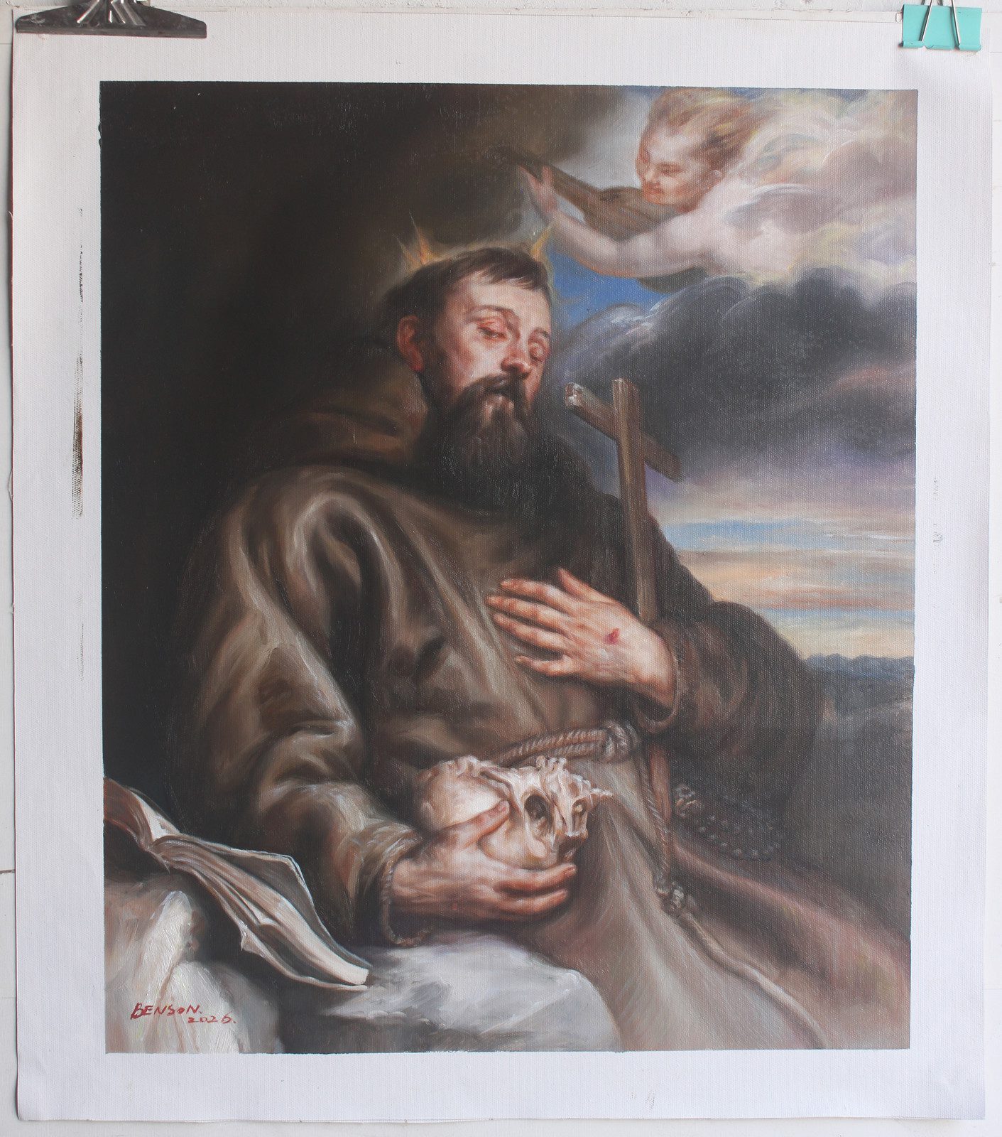 Anton van Dyck - Saint Francis of Assisi in Ecstasy oil on canvas 20″x24″ from Dongyeearts. 100% hand-painted exactly as described.