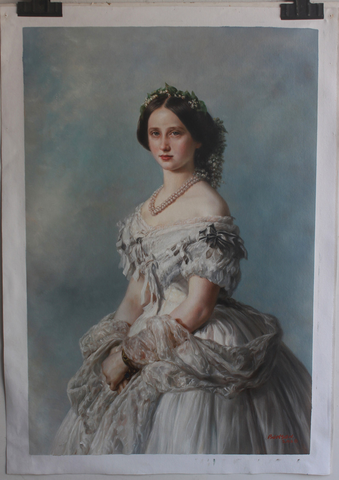 Discover portrait Princess of Baden after Franz Xaver Winterhalter 24″x36″ reproduction oil on canvas from Dongyeearts