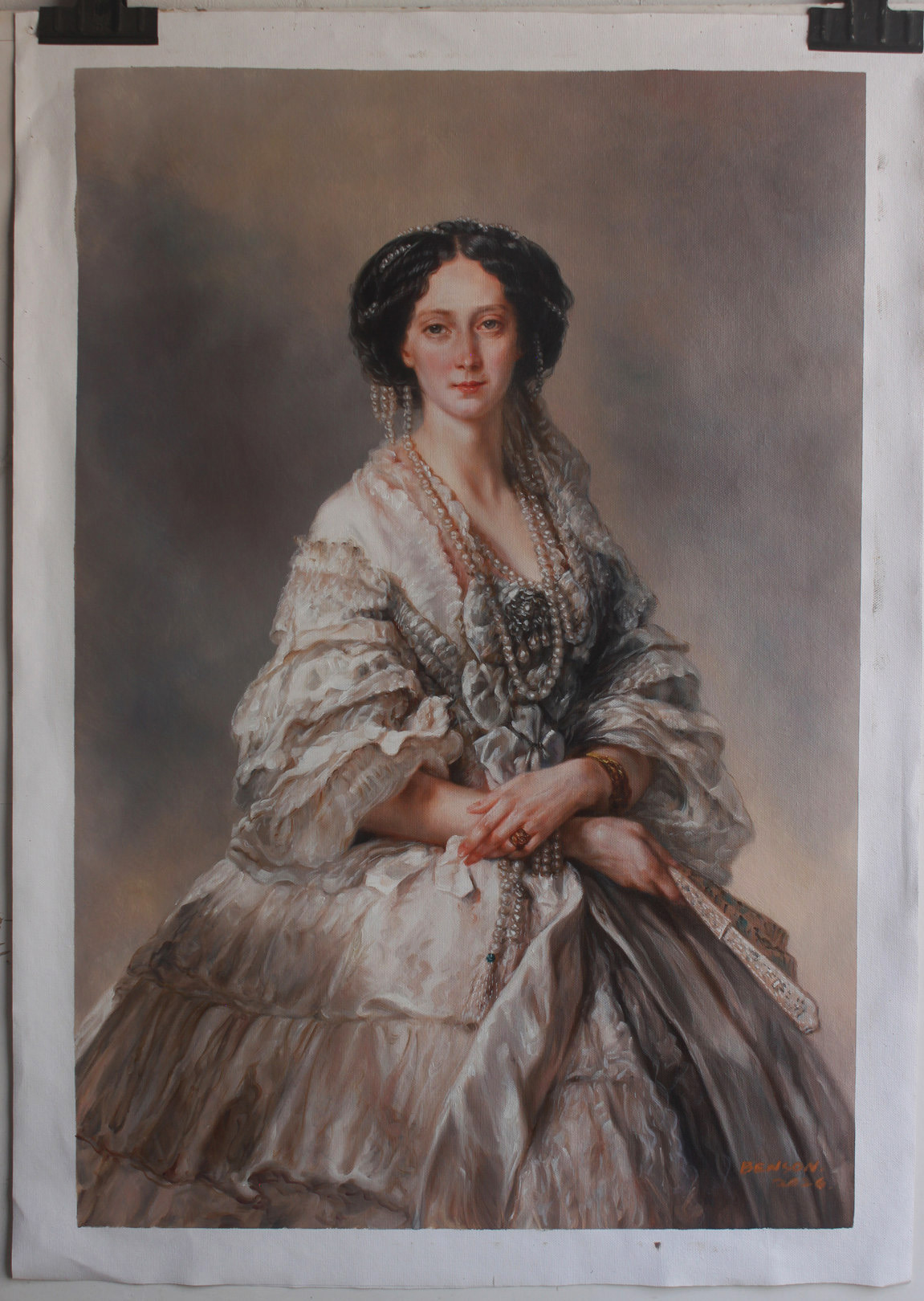 Discover portrait of Maria Alexandrovna by Franz Xaver Winterhalter 24″x36″ oil on canvas from Dongyeearts exactly as described.
