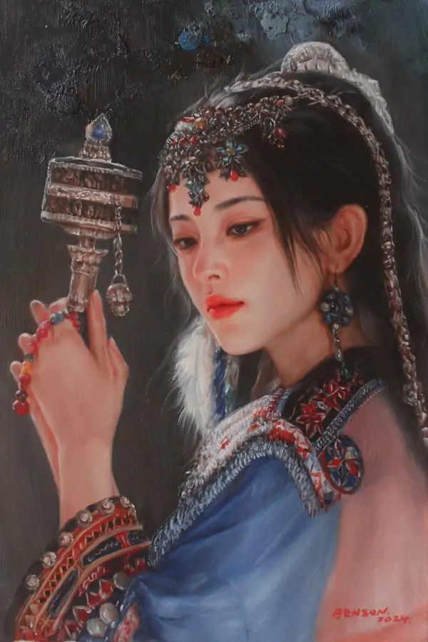 Tibetan portrait art oil painting