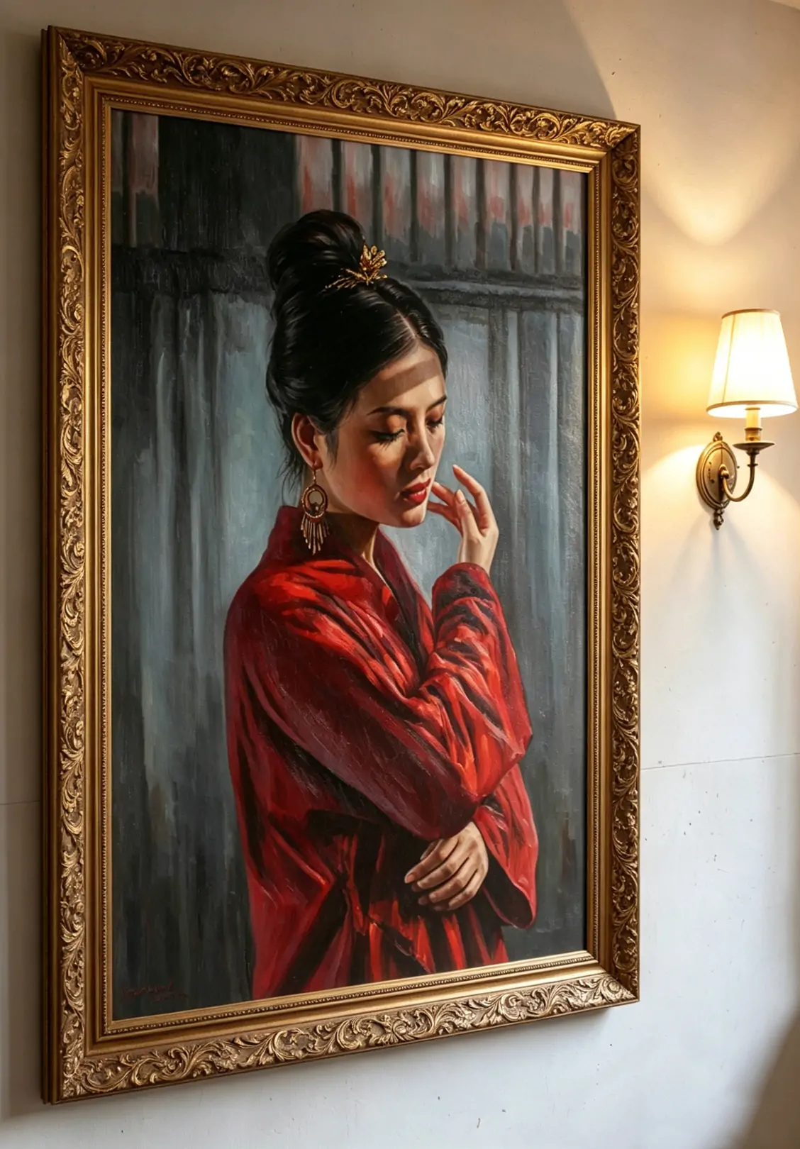 Asian Beauty Oil Painting Portrait Girl Original Oil on Canvas 24"x36" - by | Dongyeearts | Hand-Painted Oil on Canvas & Limited Art Prints Asian beauty oil painting portrait girl original oil on canvas