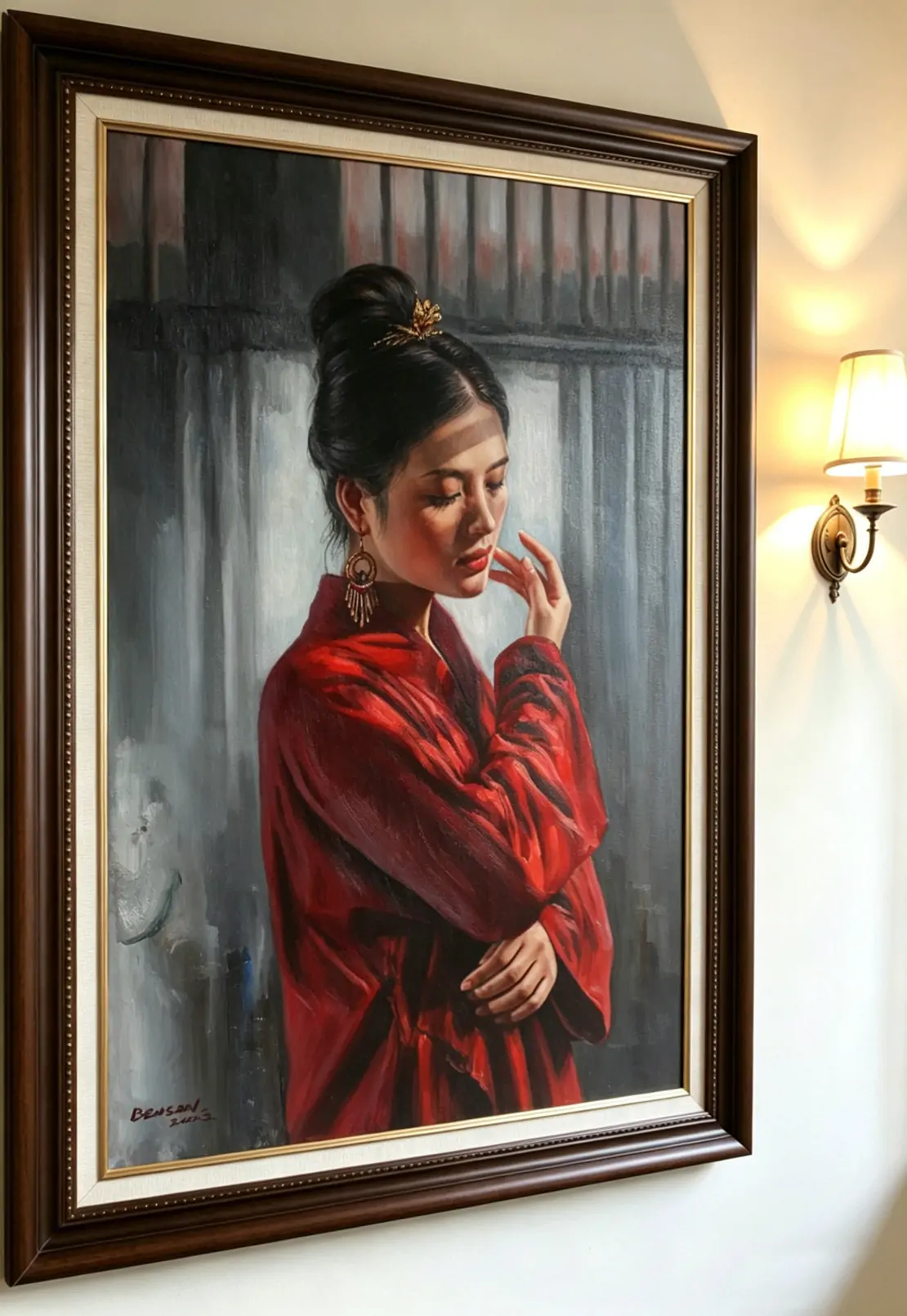 Asian Beauty Oil Painting Portrait Girl Original Oil on Canvas 24"x36" - by | Dongyeearts | Hand-Painted Oil on Canvas & Limited Art Prints Asian beauty oil painting portrait girl original oil on canvas framed