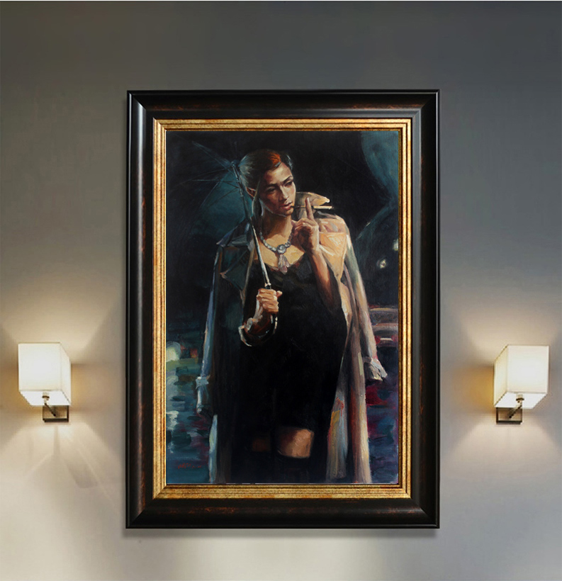David Palumbo Urban Lady Canvas Portrait oil painting replica 61x91cm - by | Dongyeearts | Hand-Painted Oil on Canvas & Limited Art Prints David Palumbo Urban Lady Canvas Portrait oil painting replica 61x91cm - Image 2