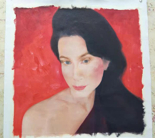 custom portrait oil painting process-3