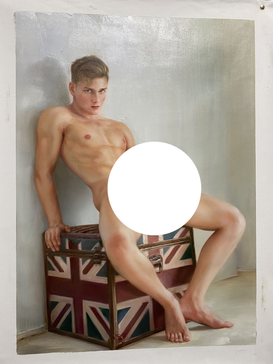 male nude oil painting